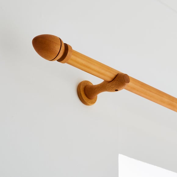 Oregon Fixed Wood Curtain Pole with Rings