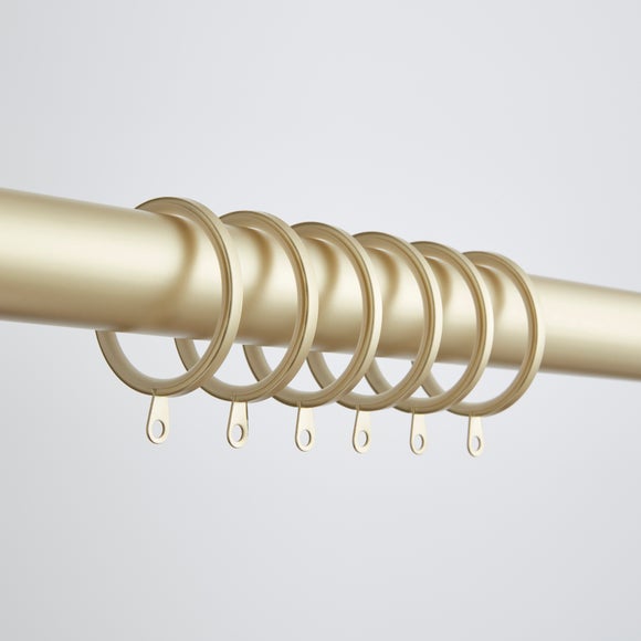 Pack Of 6 Flat Lined Curtain Rings