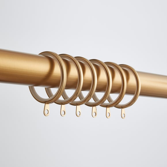 Pack of 6 Flat Lined Curtain Rings