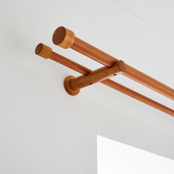 Trinity Double Layer Wood Eyelet Curtain Pole