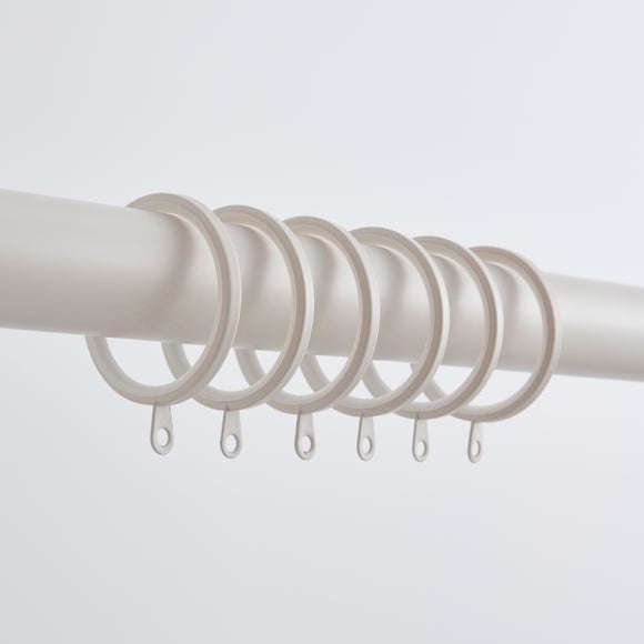 Pack of 6 Flat Lined Curtain Rings