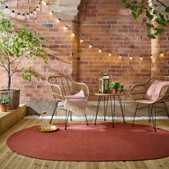 Jute Effect Indoor Outdoor Oval Rug