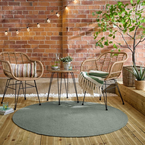Jute Effect Indoor Outdoor Round Rug