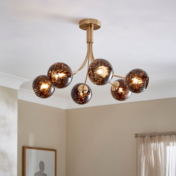 View Kira 6 Light Tortoiseshell Ceiling Light View Kira 6 Light Tortoiseshell Ceiling Light