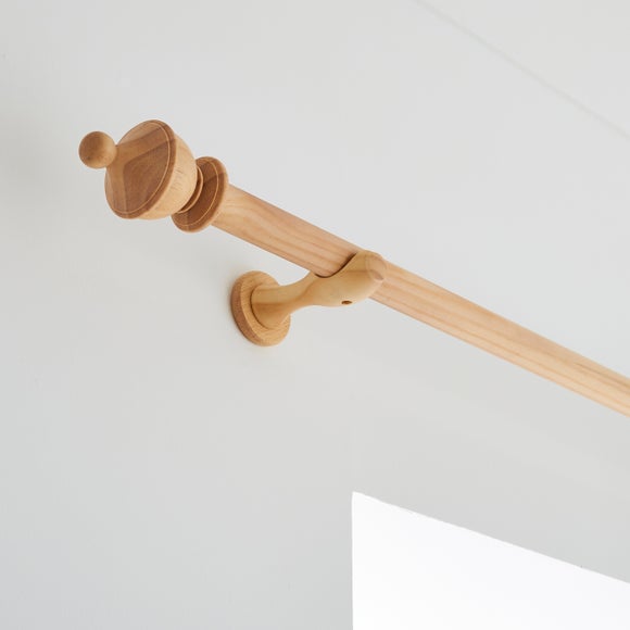 Sherwood Urn Wood Curtain Pole | Dunelm