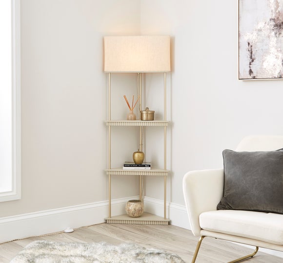 Georgi Shelved Corner Floor Lamp