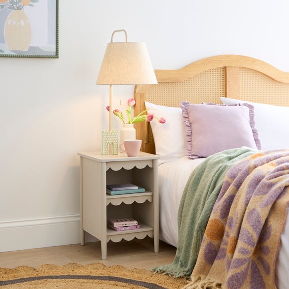 Click to view product details and reviews for Remi Scalloped Adjustable Bedside Floor Lamp.