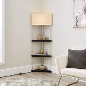 Georgi Shelved Corner Floor Lamp