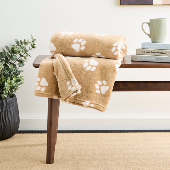 Paw Print Throw Blanket 130cm X 170cm