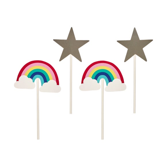 Click to view product details and reviews for Pack Of 4 Rainbow And Star Cake Toppers. Click to view product details and reviews for Pack Of 4 Rainbow And Star Cake Toppers.