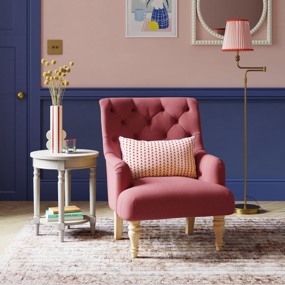 Return Arianna Button Back Accent Chair Rhubarb