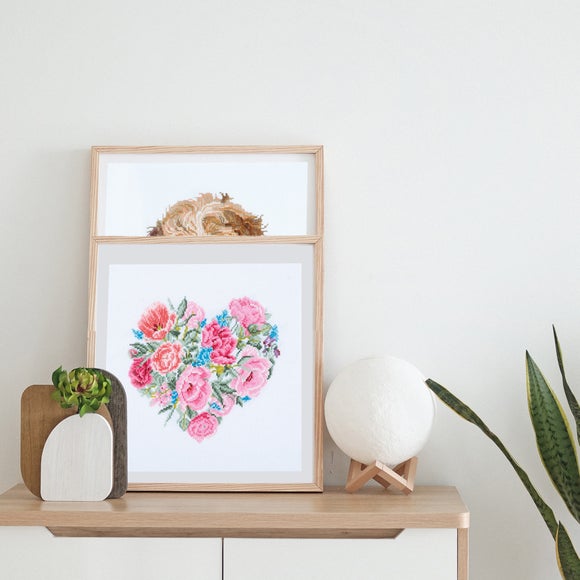 Click to view product details and reviews for Floral Heart Cross Stitch Kit.