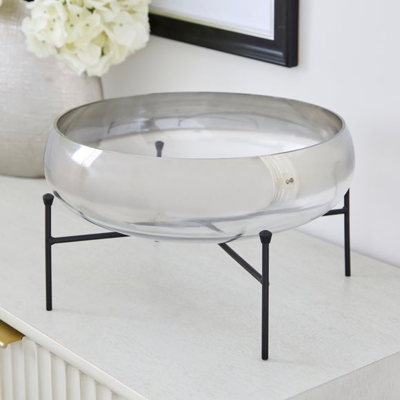 Click to view product details and reviews for Luxe Smoked Glass Bowl On Stand. Click to view product details and reviews for Luxe Smoked Glass Bowl On Stand.