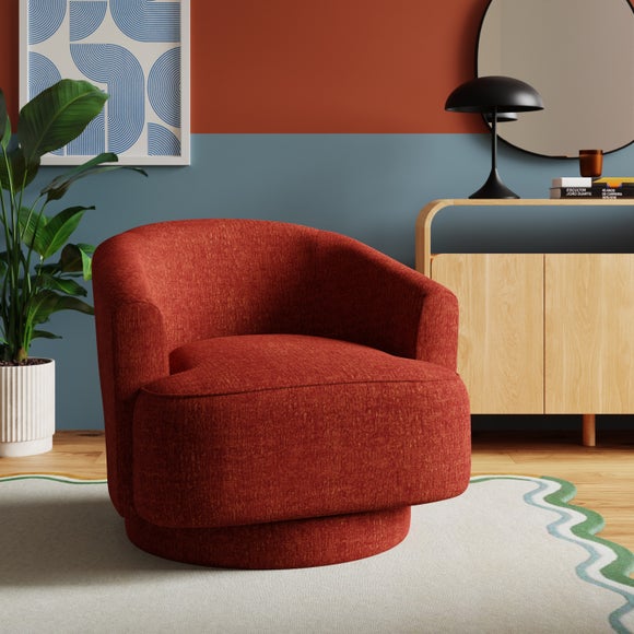 Carmen Bubble Chenille Curved Swivel Chair