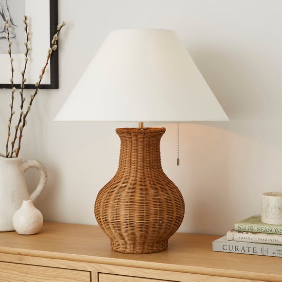 Churchgate Curve Rattan Table Lamp