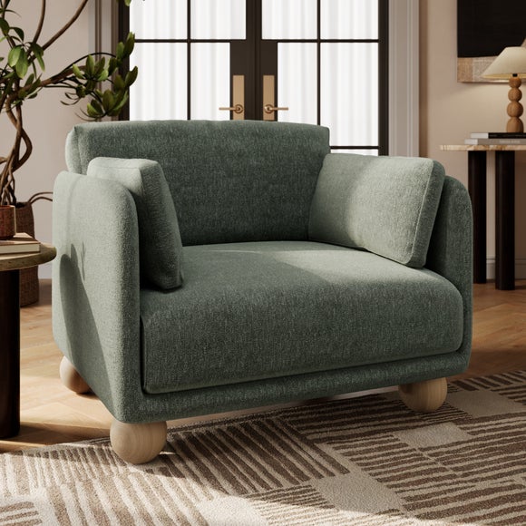 Armitage Chenille Snuggle Chair With Ball Feet
