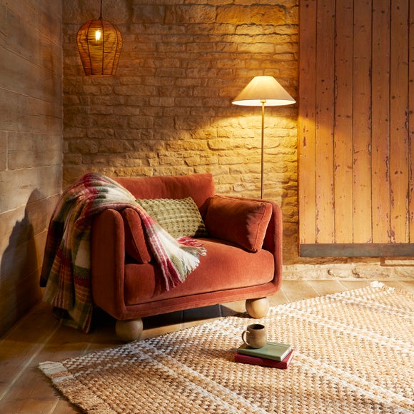 Click to view product details and reviews for Armitage Chenille Snuggle Chair With Ball Feet.