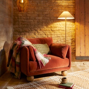 Armitage Chenille Snuggle Chair With Ball Feet