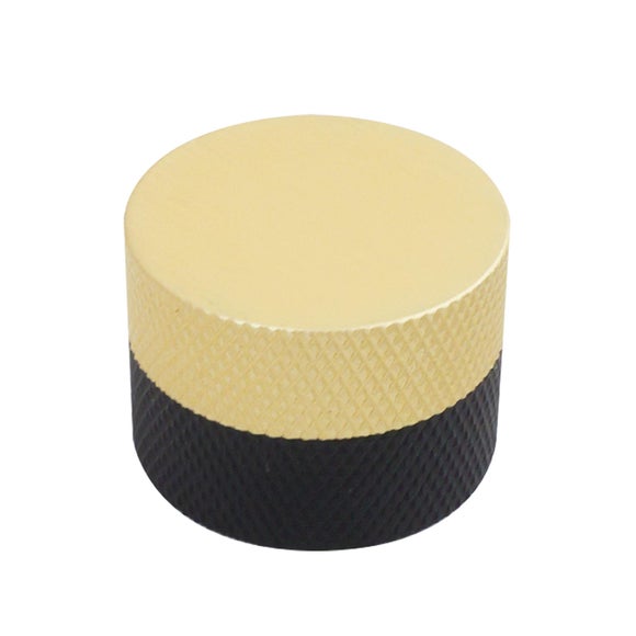 Set of 2 Knurled Two Tone Round Cupboard Door Knobs