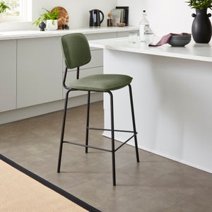 Barker Counter Height Barstool- Faux Leather