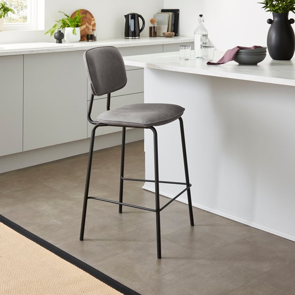 Barker Counter Height Barstool Faux Leather