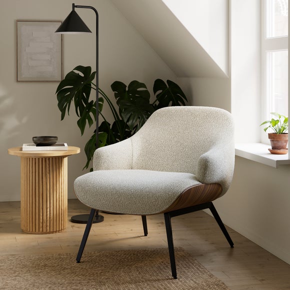 Astrid Tonal Boucle Bentwood Accent Chair