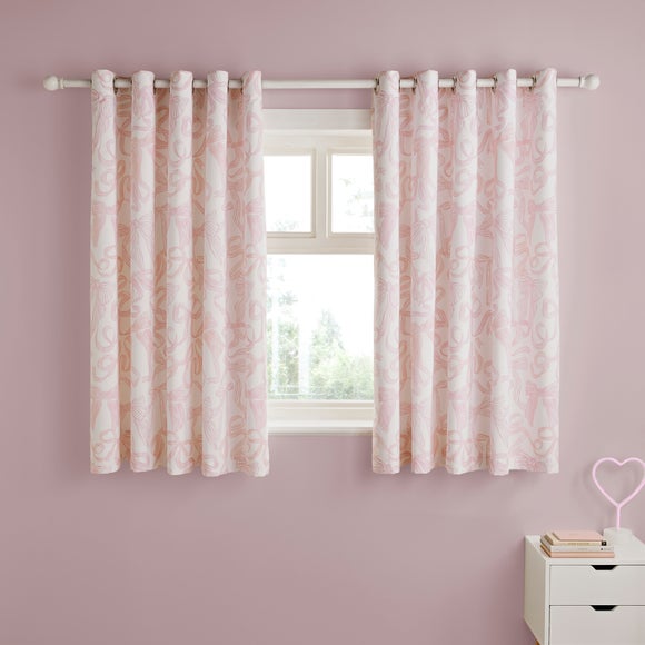 Click to view product details and reviews for Pink Bows Blackout Eyelet Curtains. Click to view product details and reviews for Pink Bows Blackout Eyelet Curtains.