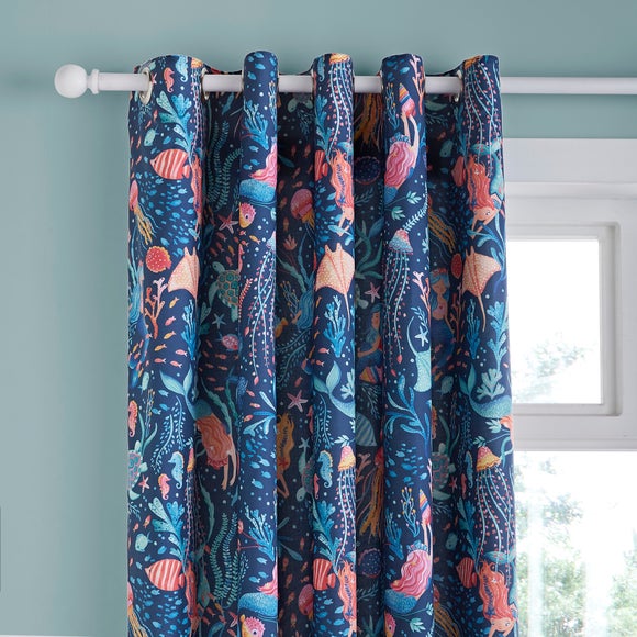 Mythical Mermaids Blackout Eyelet Curtains