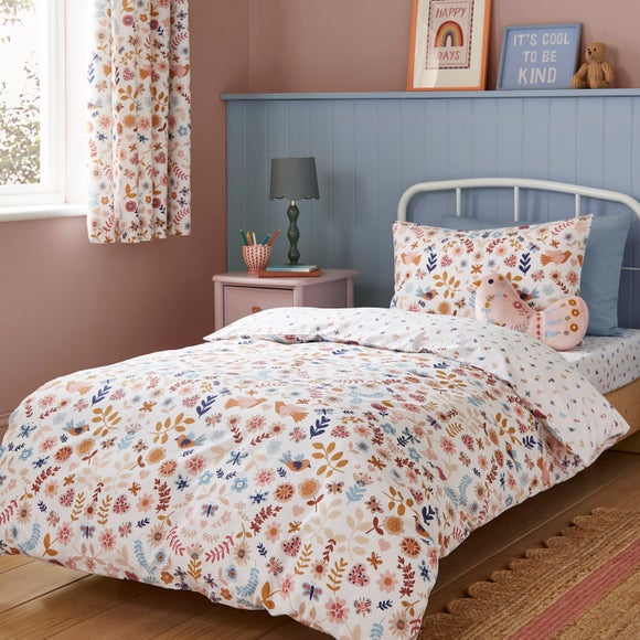 Folk Floral 100 Cotton Duvet Cover Pillowcase Set
