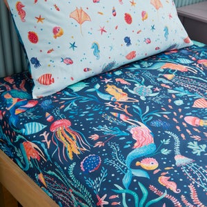 Pack Of 2 Mythical Mermaids Polycotton Fitted Sheets