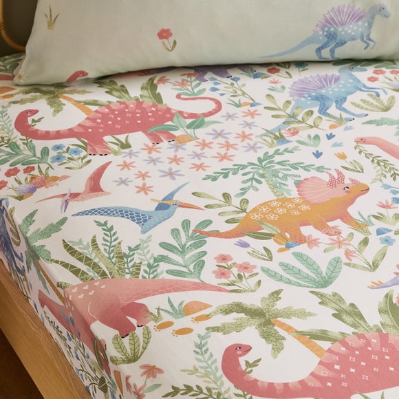 Click to view product details and reviews for Pack Of 2 Pastel Dino Polycotton Fitted Sheets.