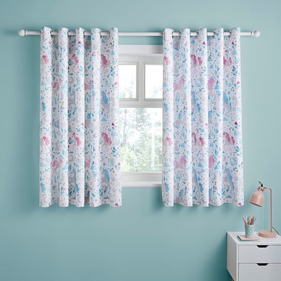 Click to view product details and reviews for Unicorn Meadow Blackout Eyelet Curtains.
