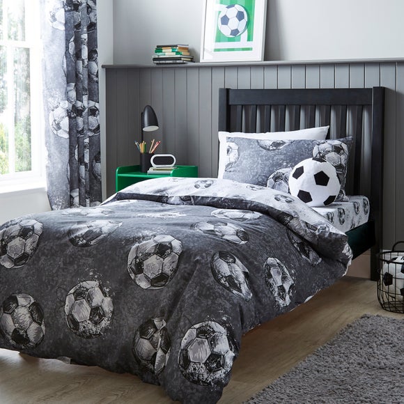Sketched Football Polycotton Duvet Cover Pillowcase Set