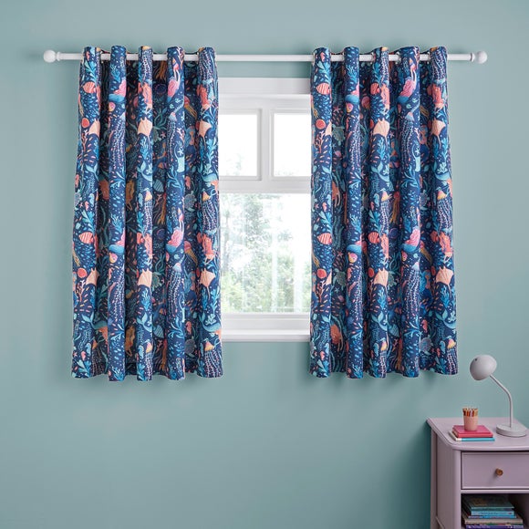 Click to view product details and reviews for Mythical Mermaids Blackout Eyelet Curtains.