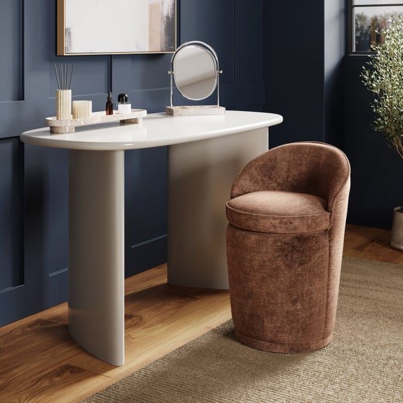 Estelle Luxe Chenille Swivel Storage Footstool