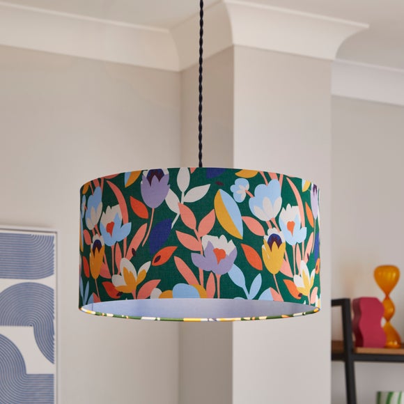 Elements Fieldsley Floral Easy Fit Drum Lamp Shade