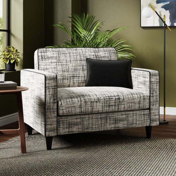 Zoe Plain Multi Monochrome Boucle Snuggle Chair