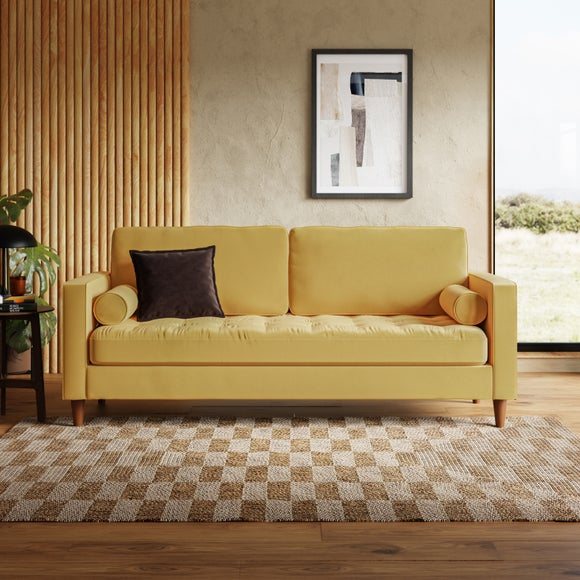 Zoe Casual Sit Vevet 3 Seater Sofa
