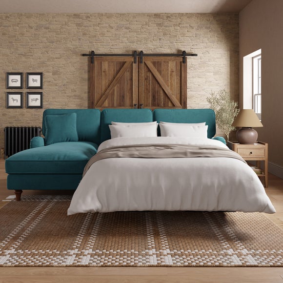 Beatrice Ii Velvet Corner Sofa Bed