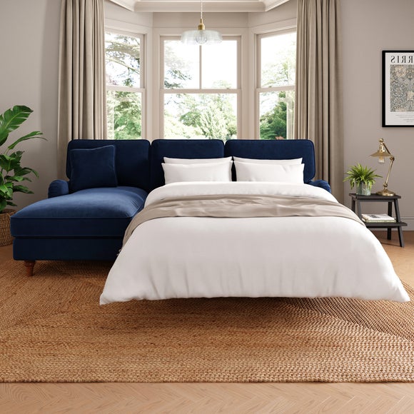 Beatrice Ii Matte Velvet Corner Sofa Bed
