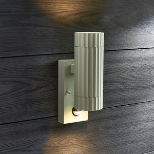 Georgi Ribbed 2 Light Pir Outdoor Wall Light