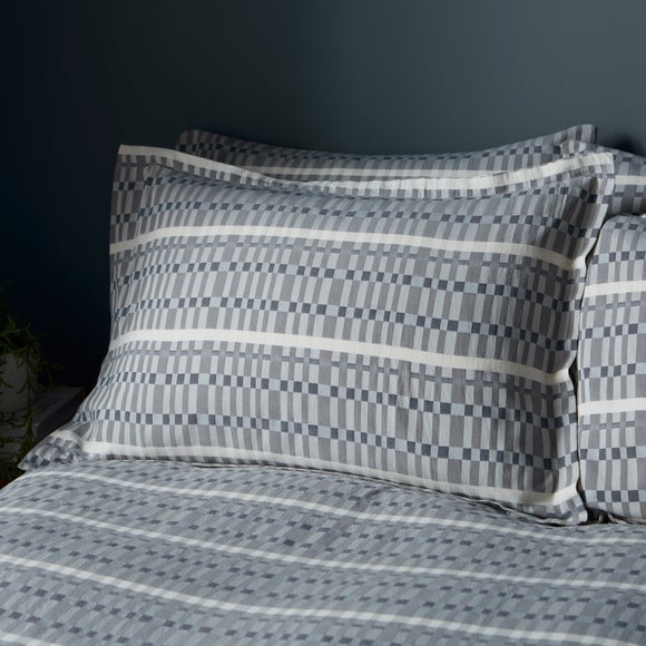 Ash Geometric Cotton Oxford Pillowcase