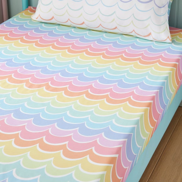 Click to view product details and reviews for Pack Of 2 Rainbow Scallop Polycotton Fitted Sheets.