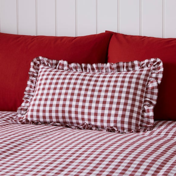 Click to view product details and reviews for Portloe Frilled Cotton Rectangle Cushion Cover.
