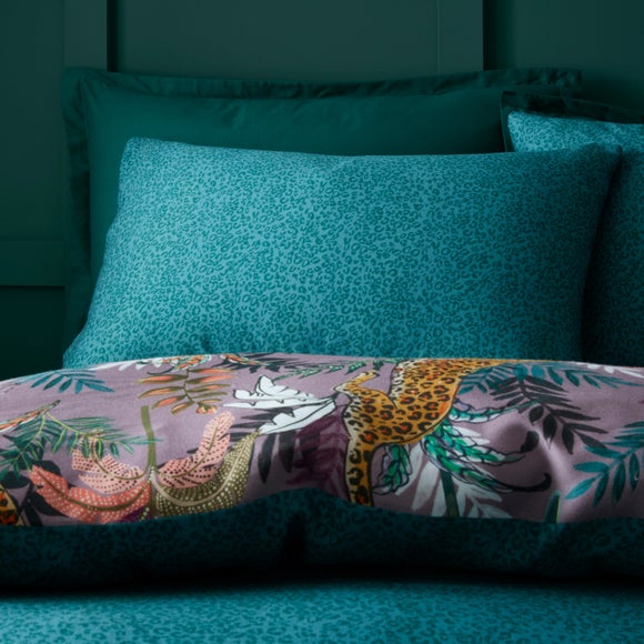 Photo 4 of Nala Jungle Sateen Duvet Cover & Pillowcase Set