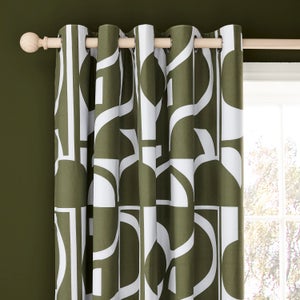 Brixton Modern Blackout Eyelet Curtains