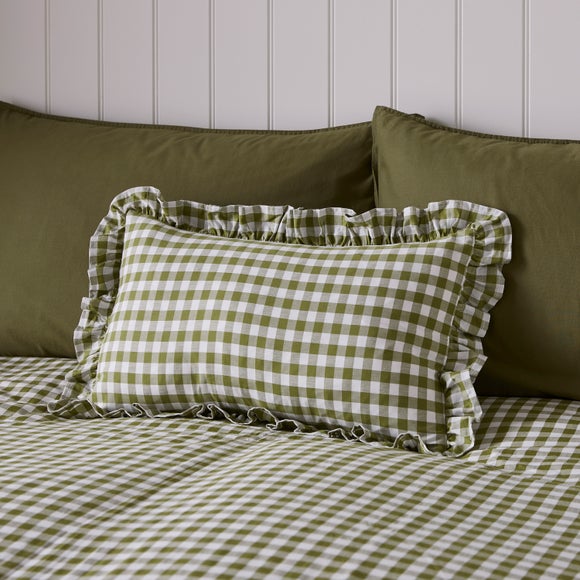 Portloe Frilled Cotton Rectangle Cushion Cover