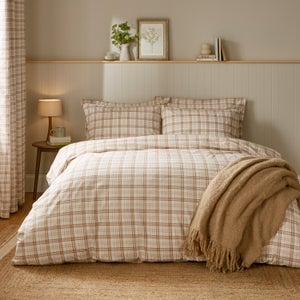 Denton Check 100 Cotton Duvet Cover & Pillowcase Set