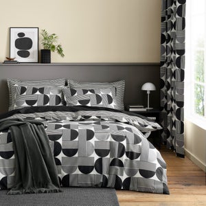 Bromley Modern Geo 100 Cotton Duvet Cover & Pillowcase Set