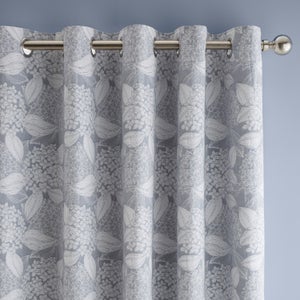 Ripley Hydrangea Jacquard Blackout Eyelet Curtains